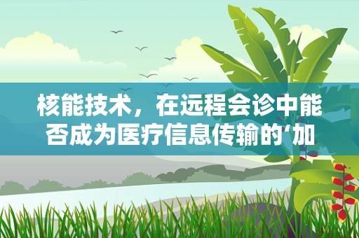 核能技术，在远程会诊中能否成为医疗信息传输的‘加速器’？