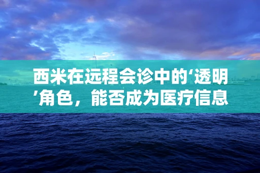 西米在远程会诊中的‘透明’角色，能否成为医疗信息传输的新媒介？